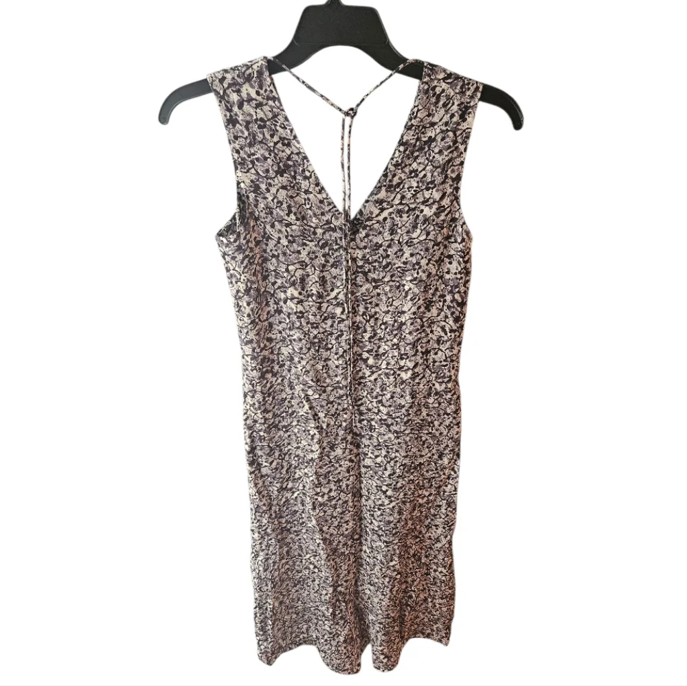 Everlane The Satin V Neck Maxi Splatter Dress Size XXS - Picture 3 of 9